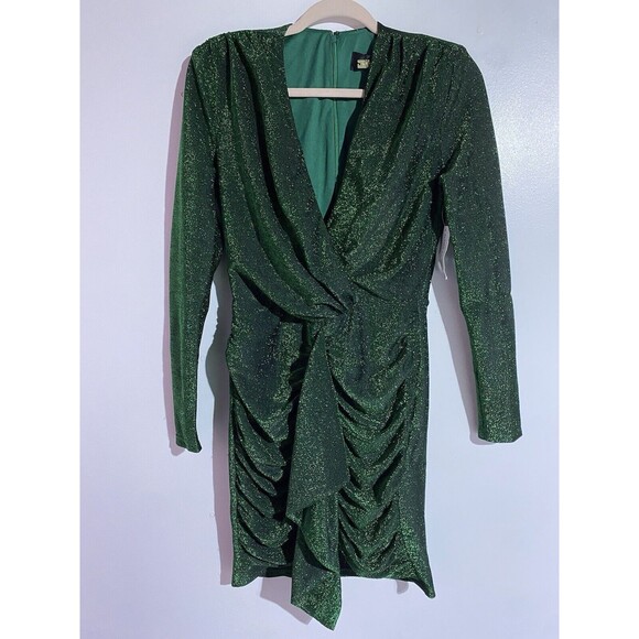 Alexia Admor Dress S Green Emerald Midi Bodycon Holiday Party Night Out Event - Picture 3 of 13